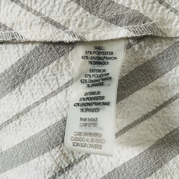 CALVIN KLEIN Women’s Striped Flowy Elbow Puff Sleeve Maxi Wrap Dress Plus Sz 16 - Picture 10 of 10